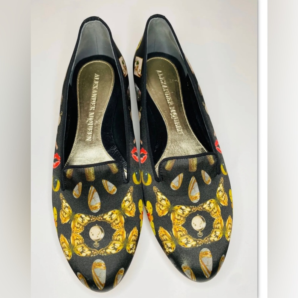 Alexander McQueen Black Printed Women's Slippers